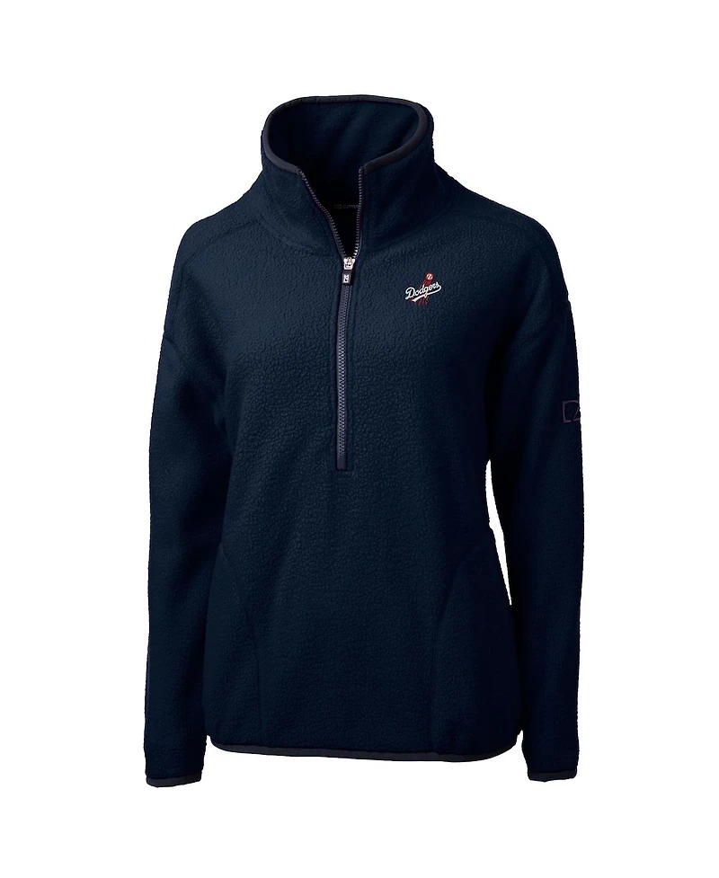 Cutter & Buck Women's Navy Los Angeles Dodgers Cascade Eco Sherpa Fleece Half-Zip Pullover Jacket