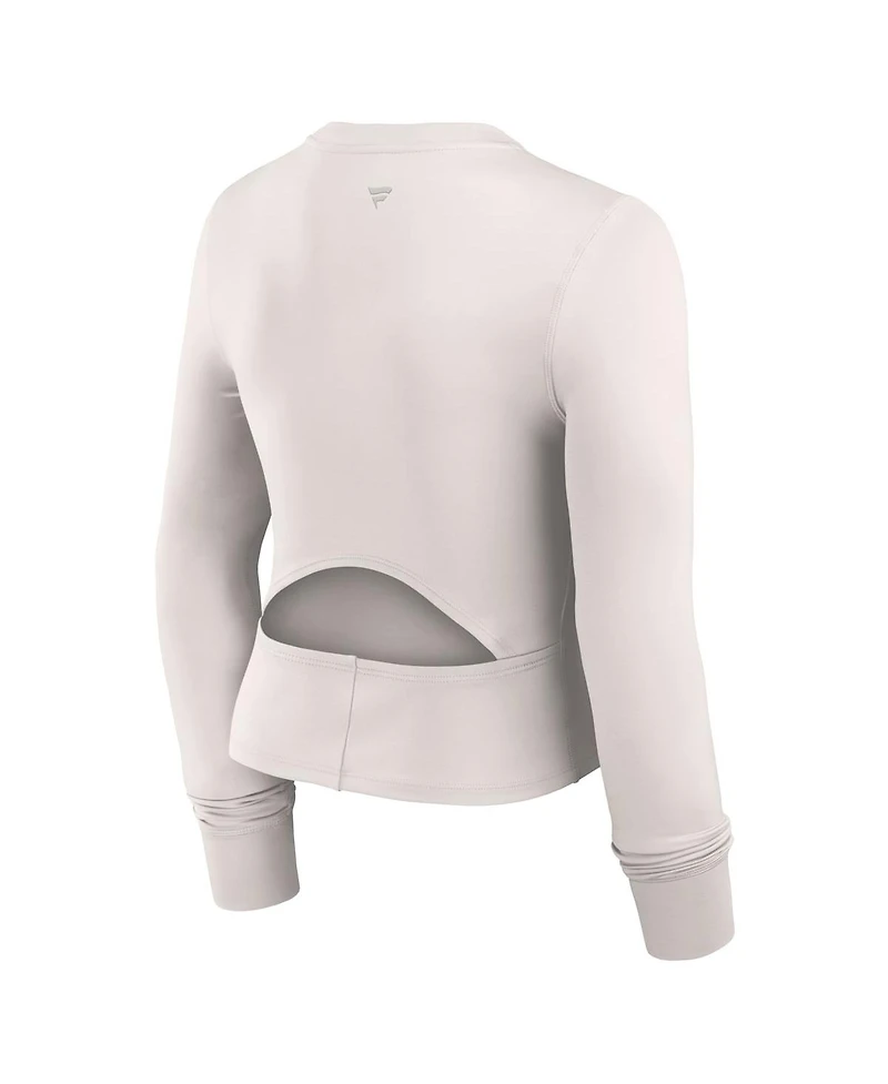 Fanatics Women's White Minnesota Vikings Studio Fitted Long Sleeve Gym Top