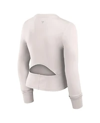 Fanatics Women's White Minnesota Vikings Studio Fitted Long Sleeve Gym Top
