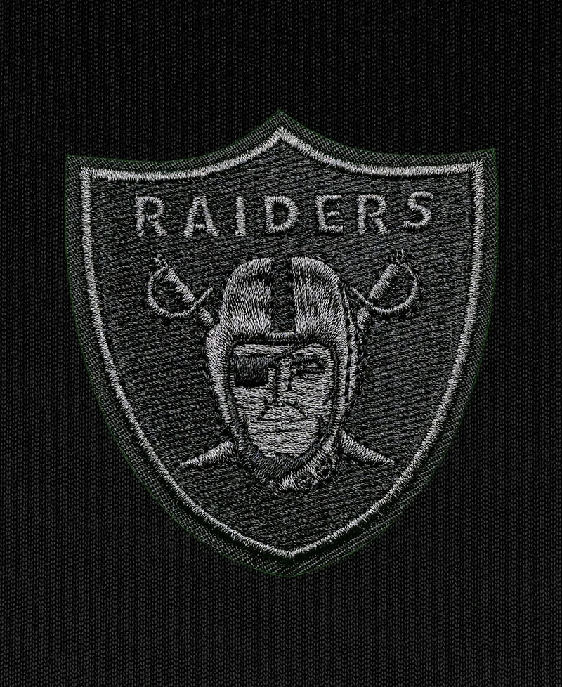 Antigua Men's Black Las Vegas Raiders Tonal Logo Tribute Quarter-Zip Pullover Top