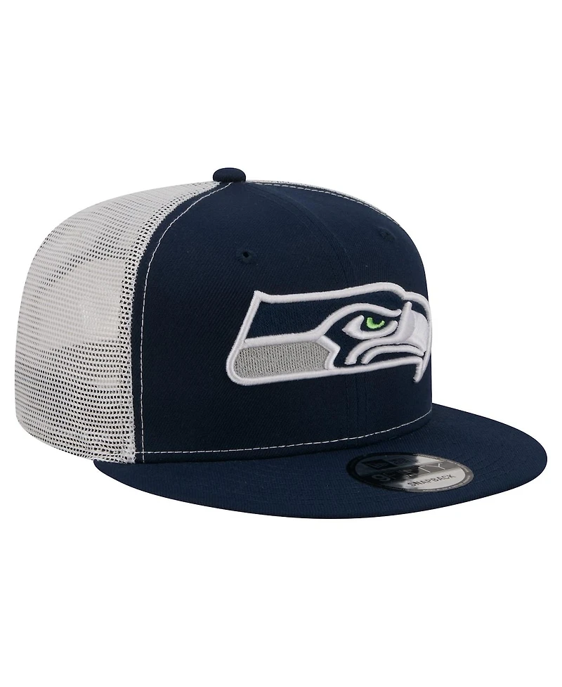 New Era Men's College Navy Seattle Seahawks Core Team 9FIFTY Trucker Snapback Hat