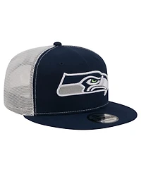 New Era Men's College Navy Seattle Seahawks Core Team 9FIFTY Trucker Snapback Hat