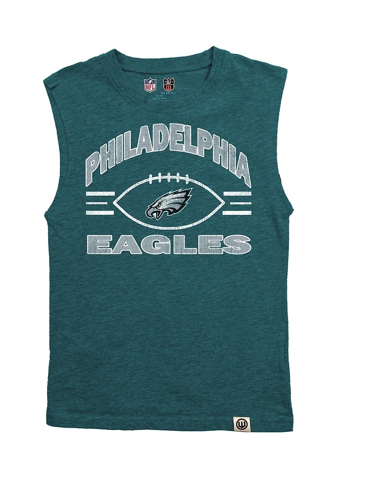 Wes & Willy Big Boys and Girls Heather Midnight Green Philadelphia Eagles Muscle Tank Top