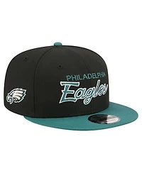 New Era Men's Black Philadelphia Eagles Core Team Script 9FIFTY Snapback Hat