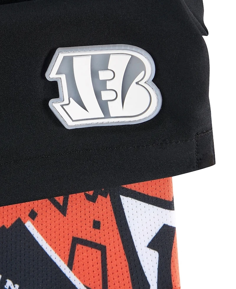 Chubbies Men's Black Cincinnati Bengals The Secret Lined Swim Trunks