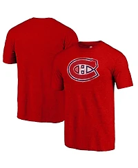 Fanatics Mto Label Men's Red Montreal Canadiens Distressed Tri-Blend T-Shirt