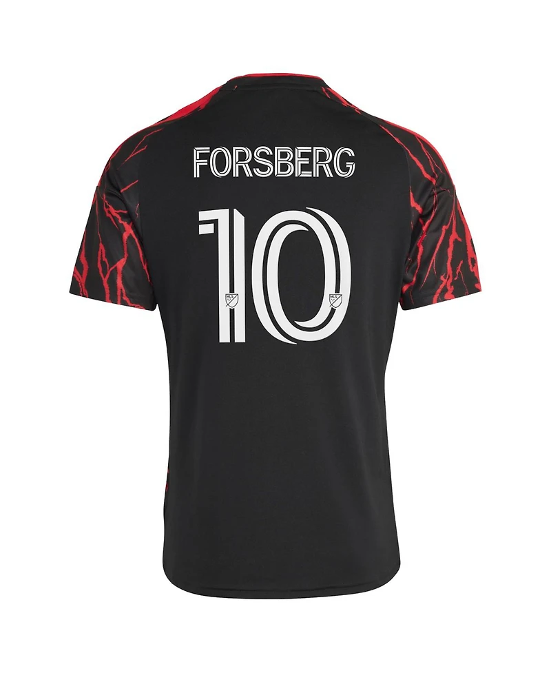 Adidas Men's Emil Forsberg Black New York Red Bulls 2026 The Rooted Kit Replica Jersey