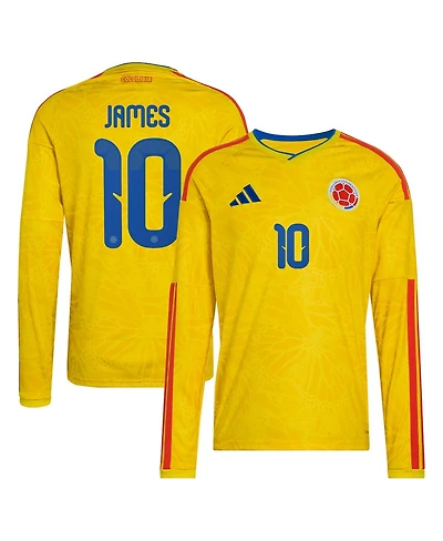 Adidas Men's James Rodriguez Yellow Colombia National Team 2026 Home Replica Long Sleeve Jersey