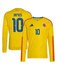 Adidas Men's James Rodriguez Yellow Colombia National Team 2026 Home Replica Long Sleeve Jersey