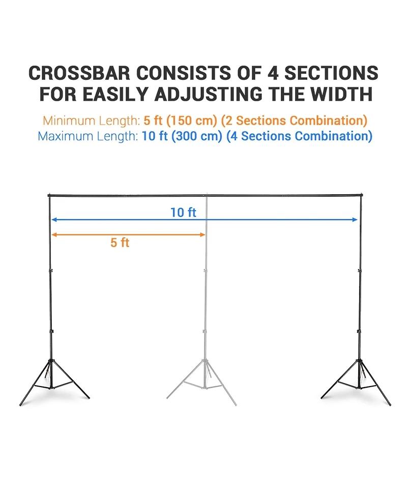 Yescom 10 Sets of 7x10 Feet Backdrop Stand Party Decoration Baby Shower Backdrop Support