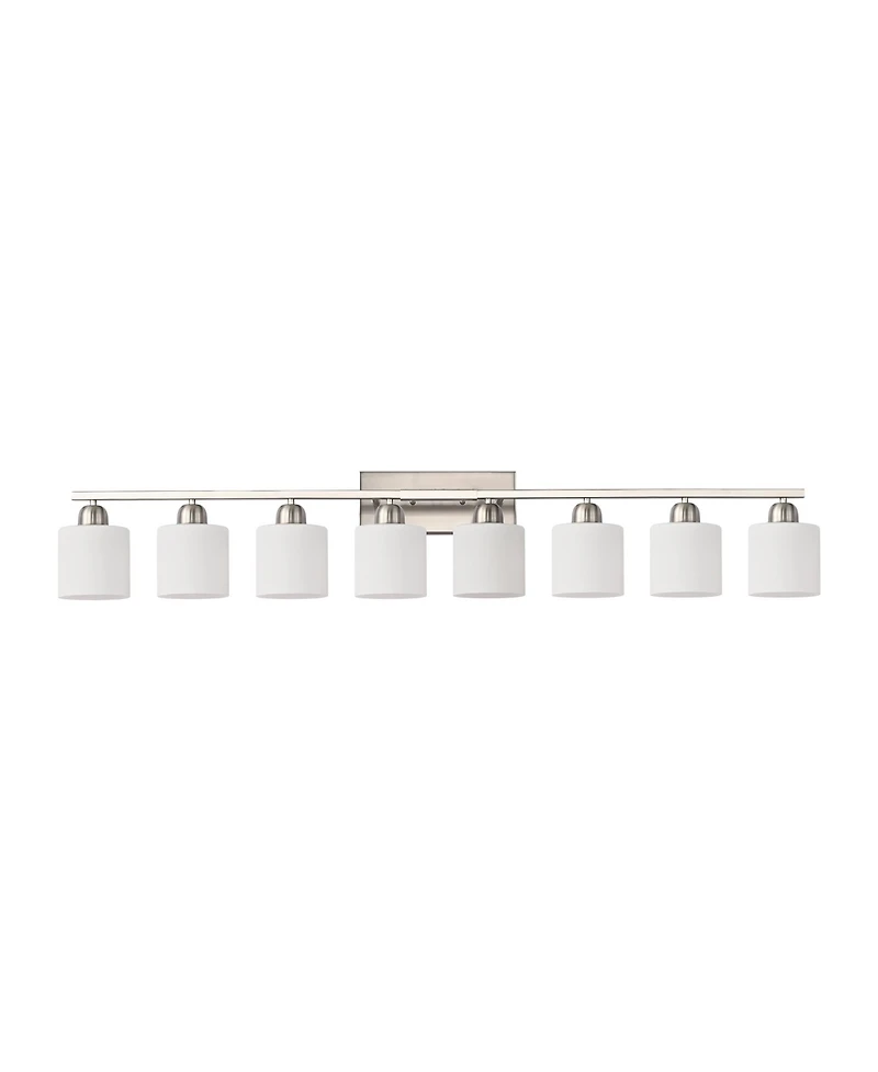 Busdays 52 Inch 8 Light Bathroom Vanity Light with Glass Shade Modern Wall Lights Over Mirror Farmhouse Sconce for Bedroom Living Room