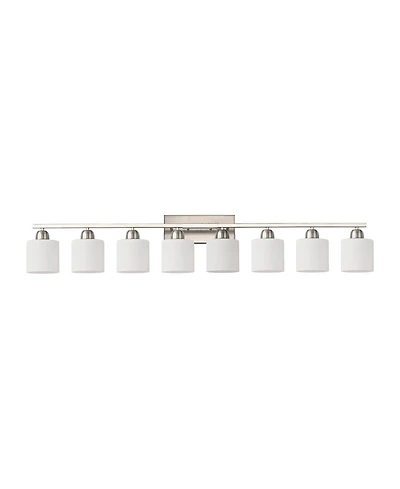 Busdays 52 Inch 8 Light Bathroom Vanity Light with Glass Shade Modern Wall Lights Over Mirror Farmhouse Sconce for Bedroom Living Room
