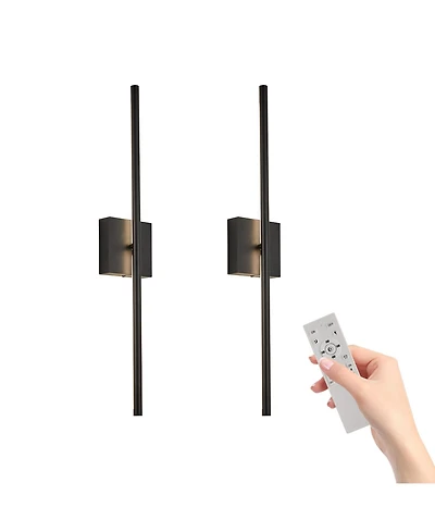 Busdays 28 Inch 2 Pack Modern Led Wall Sconce Minimalist Indoor Light Fixture for Living Room Bedroom Hallway Hotel Home Decor