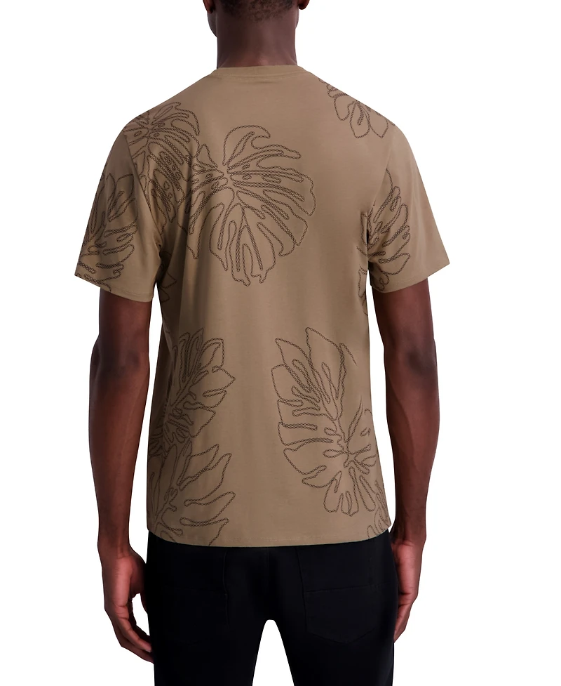 Karl Lagerfeld Paris Men's Large Palm Leaf Graphic T-Shirt