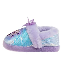 Disney Toddler Frozen Anna and Elsa Slippers Dual Warm Plush Lining Cozy Indoor Use