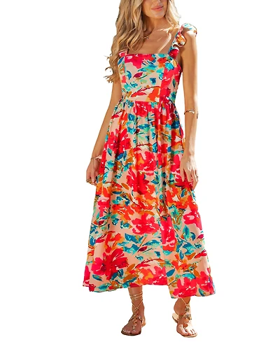 Cupshe Women's Sun Petal Floral Maxi Beach Dress
