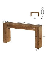 Slickblue Modern Wood Console Table 63 Inch for Entryway and Sofa Back