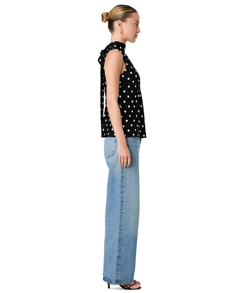 French Connection Women's Ennis Polka Dot Sleeveless Blouse