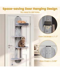 Cozito Door Hanging Cat Climber 4-Level Height Adjustable with Plush Bed