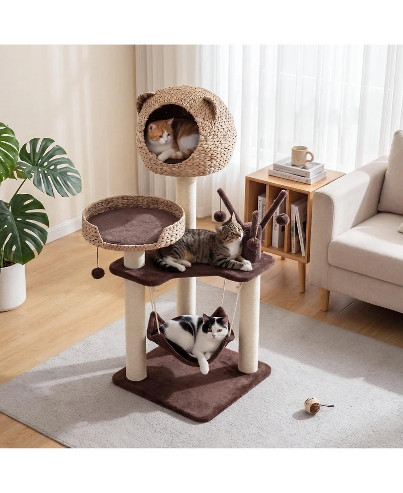 Cozito Multi-Level Cat Tree with Condo, Hammock and Rotatable Hanging Balls