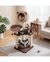Cozito Multi-Level Cat Tree with Condo, Hammock and Rotatable Hanging Balls