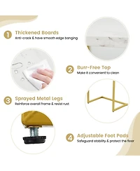 Gymax 3-Piece Nesting Coffee End Table Set Stacking Side Nightstand Living Room