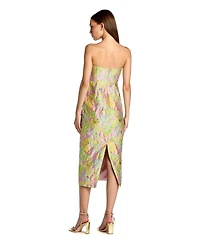 Mac Duggal Women's Strapless Floral Brocade Midi Dress