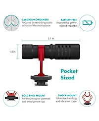 Movo Pr-2-pm Smartphone Video Rig with Shotgun Microphone, Grip Handle, & Wrist Strap for Smartphones