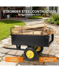 gaomon Garden Utility Trailer 750 lbs Capacity Atv/Utv Dump Cart Steel Transport Trailer with Hand and Foot Pedal Dumping