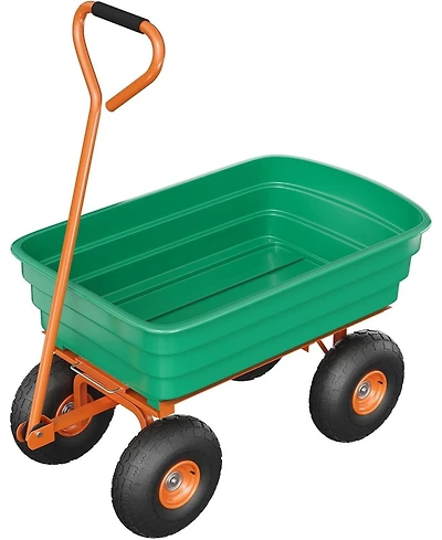 gaomon 1200 Lbs Heavy-Duty Garden Dump Cart Poly Yard Wagon with 13-Inch All-Terrain Tires Quick Release Dump and Adjustable