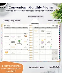 Gnuadz Planner 2026-2027 Weekly Monthly Hardcover Spiral Agenda