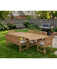 Bristol 7-Pc. Rectangle Dining Set (Dining Table, Chairs and Bench), Created for Macy's