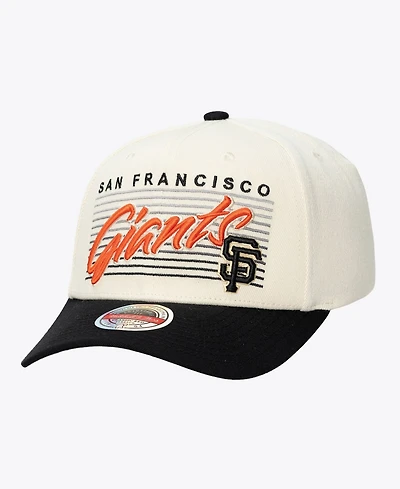Mitchell & Ness Men's and Women's Cream San Francisco Giants Retro Lines Stretch Snapback Hat
