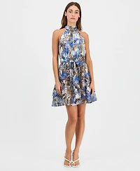 Guess Women's Printed Tied Halter Mini Dress