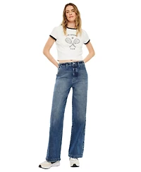KanCan Women's Sterling High Rise 90's Wide-Leg Jeans