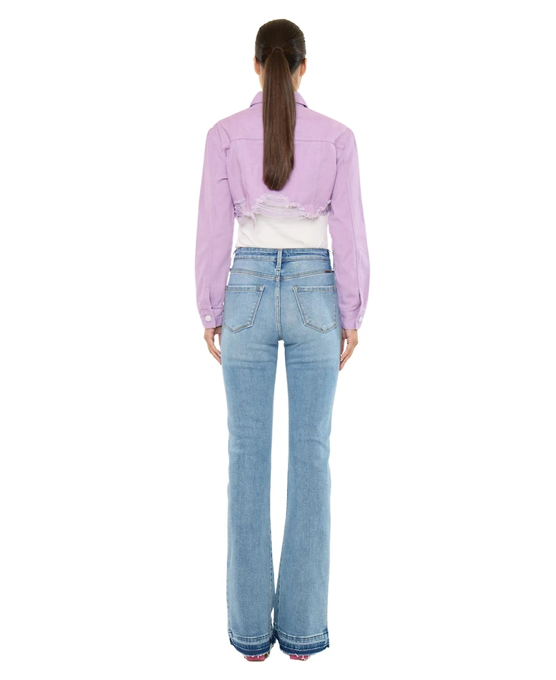 KanCan Women's Usa Aimmes High Rise Flare Jeans
