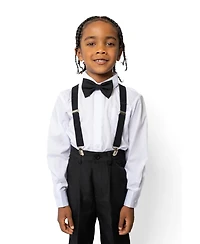 Peanut Butter Collection Toddler Boys Barn Wedding 4-Piece Shirt, Bowtie, Suspenders and Pants Set