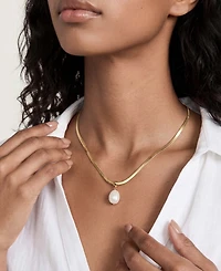 Ettika Gold-Plated Bone Pendant Snake Chain Necklace