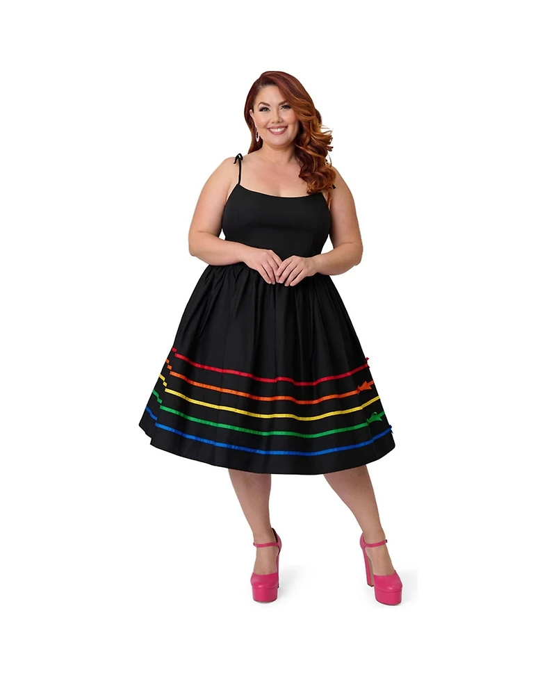 Unique Vintage Women's Plus 1950s Bobbie Swing Dress