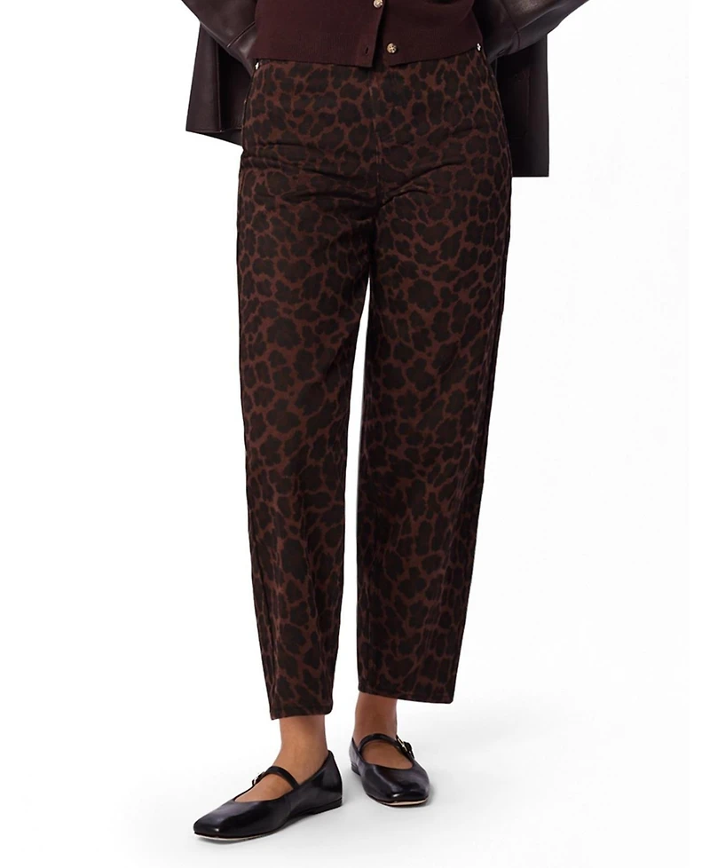 Whistles Women's Leopard Print Barrel Jean