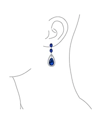 Bling Jewelry Cocktail Bridal Cubic Zirconia Halo Big Statement Red Teardrop Cz Chandelier Earrings Silver Plated