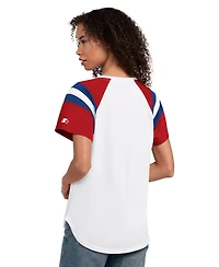 Starter Women's White Philadelphia Phillies Game On Notch Neck Raglan T-Shirt