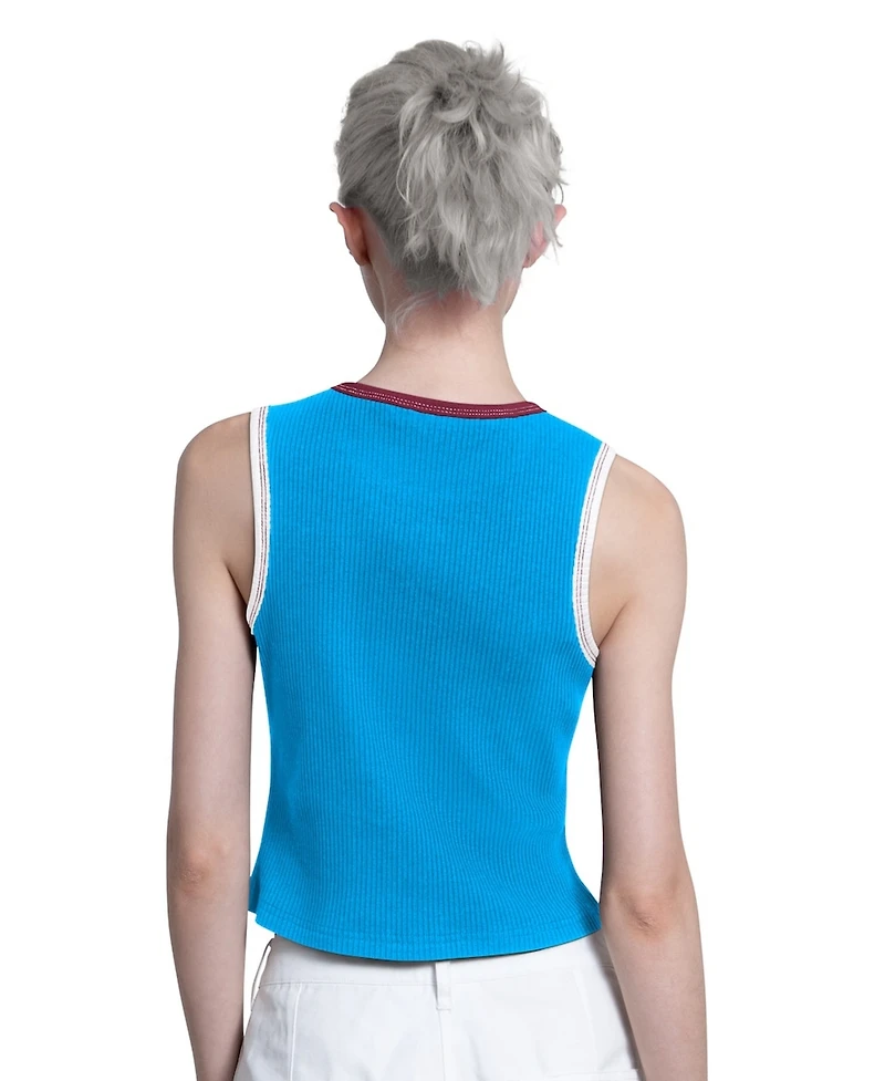 Starter Women's Light Blue Philadelphia Phillies Cooperstown Play the Ball Crop Tank Top