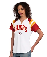 Starter Women's White Kansas City Chiefs Game On Notch Neck T-Shirt