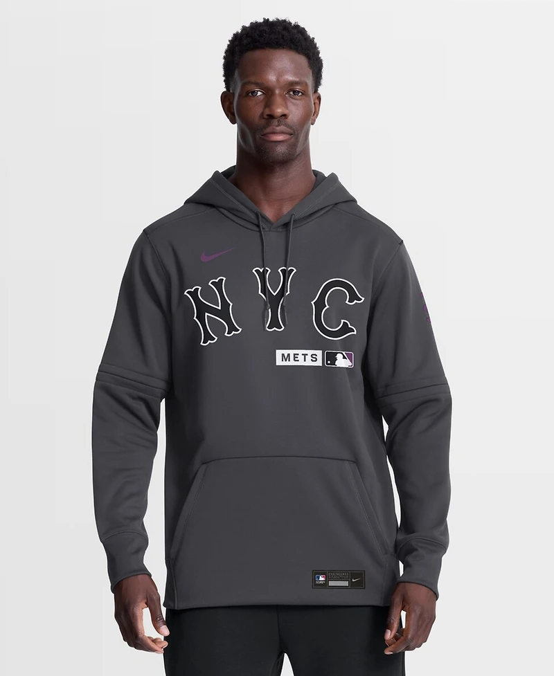 Nike Men's Anthracite New York Mets Authentic Collection City Connect Therma-fit Hoodie