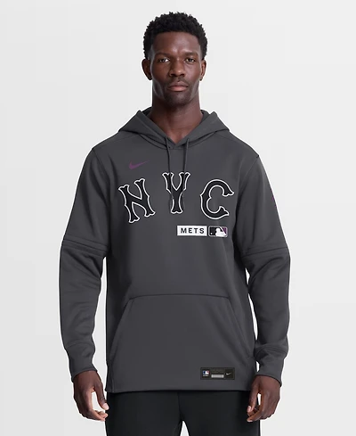 Nike Men's Anthracite New York Mets Authentic Collection City Connect Therma-fit Hoodie