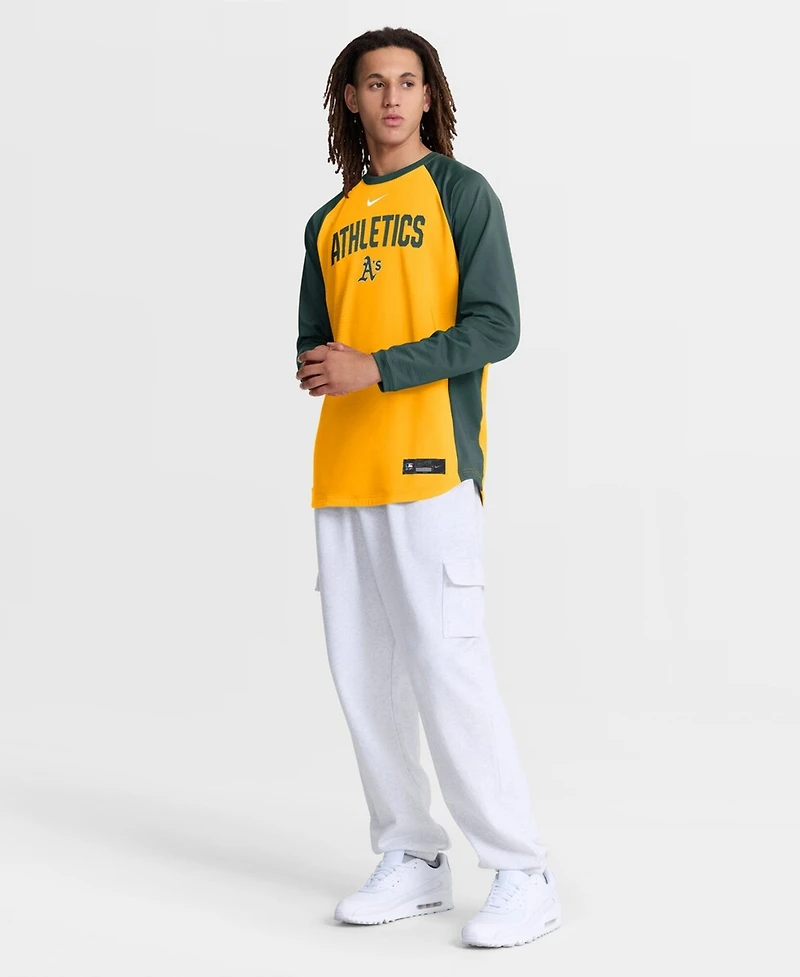 Nike Men's Gold Athletics Authentic Collection Raglan Dri-fit Sweatshirt