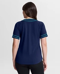 Fanatics Women's Navy Seattle Mariners Diva Race Ahead Raglan V-Neck T-Shirt