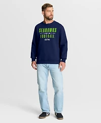 Fanatics Men's College Navy Seattle Seahawks Powerful Throw Legacy Pullover Sweatshirt