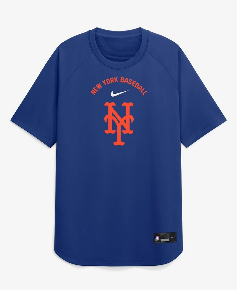 Nike Men's Royal New York Mets Authentic Collection Batting Practice Pre-Game Raglan Dri-fit T-Shirt